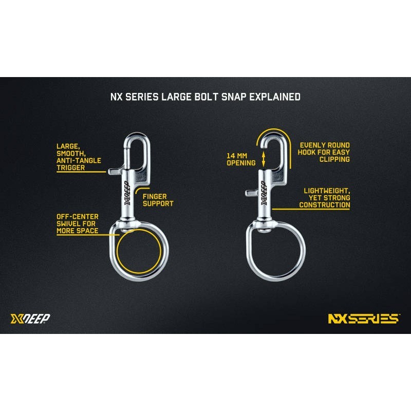 Mousqueton inox large Bolt snap Nx series XDEEP