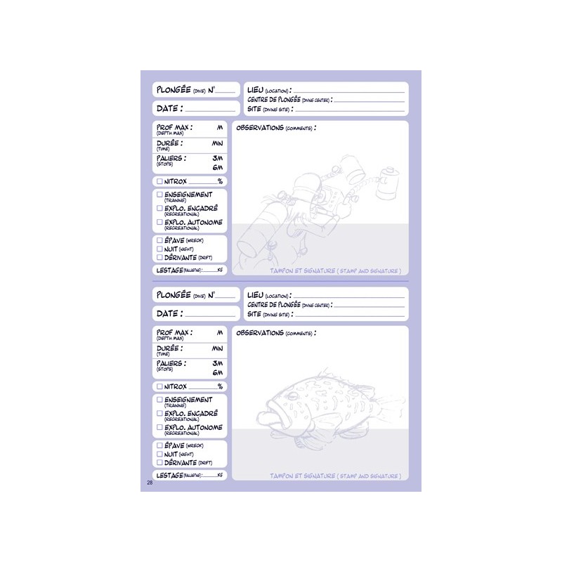 Carnet de plongée "Plongeurs"