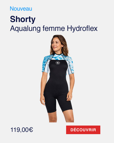 shorty femme aqualung hydroflex 3mm shooting studio plongequilibre