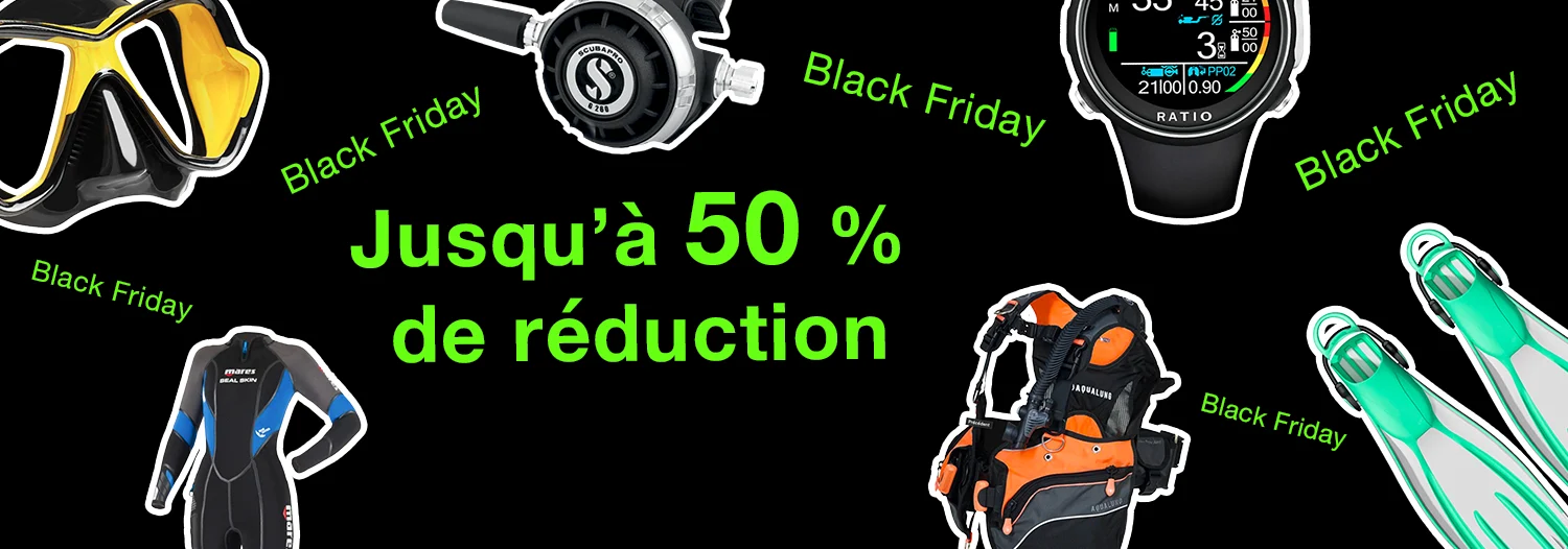 Matériel de plongée en déstockage – visuel promotion bons plans