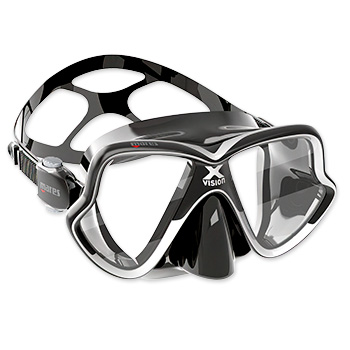 Masque de plongée noir avec verres bleutés – catégorie masque et tuba